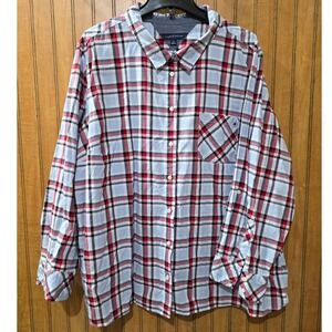 Tommy‎ Hilfiger Plaid Button Shirt Long Roll Tab Sleeve Classic Fit 2XL